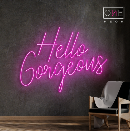 Enseigne néon LED Hello Gorgeous