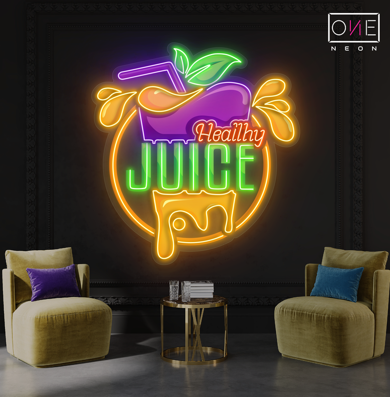 Enseigne néon LED Jus Santé Artwork