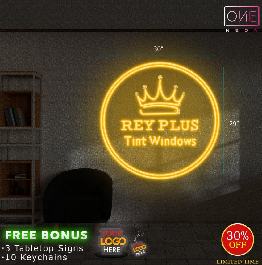 REY PLUS TINT WINDOWS | LED Neon Sign