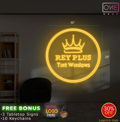 REY PLUS TINT WINDOWS | LED Neon Sign