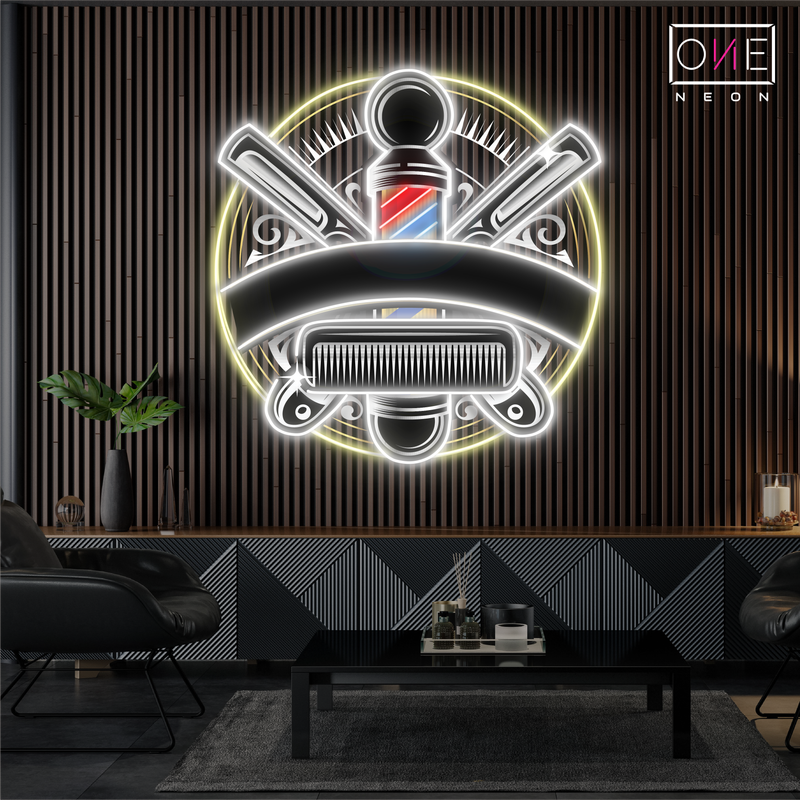 Enseigne néon LED "Timeless Barber Craft Artwork"