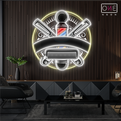 Enseigne néon LED "Timeless Barber Craft Artwork"
