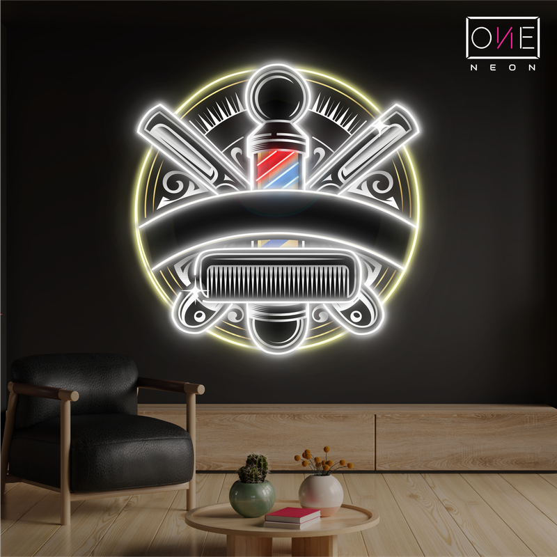 Enseigne néon LED "Timeless Barber Craft Artwork"
