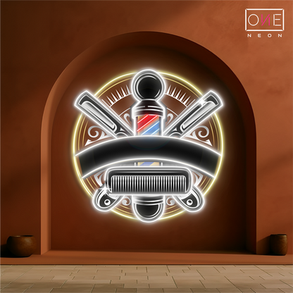 Enseigne néon LED "Timeless Barber Craft Artwork"
