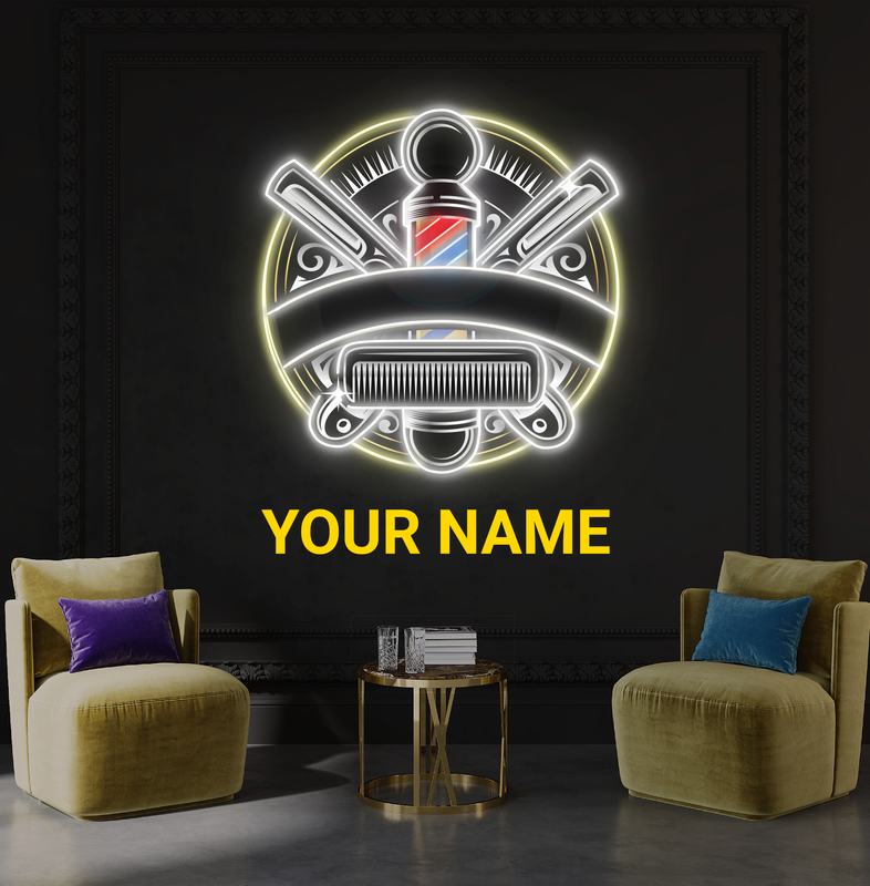 Enseigne néon LED "Timeless Barber Craft Artwork"