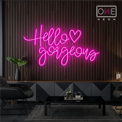 Enseigne néon LED Hello Gorgeous