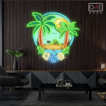 Enseigne Néon LED "Coucher de Soleil Tropical"