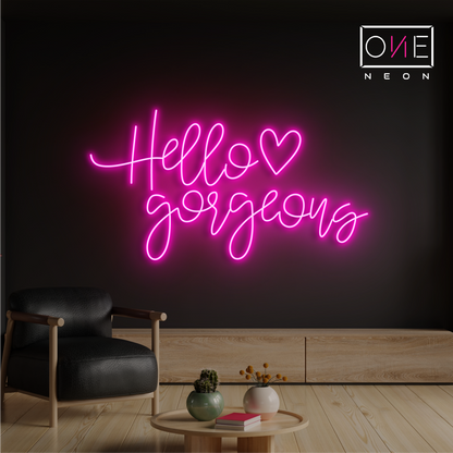 Enseigne néon LED Hello Gorgeous