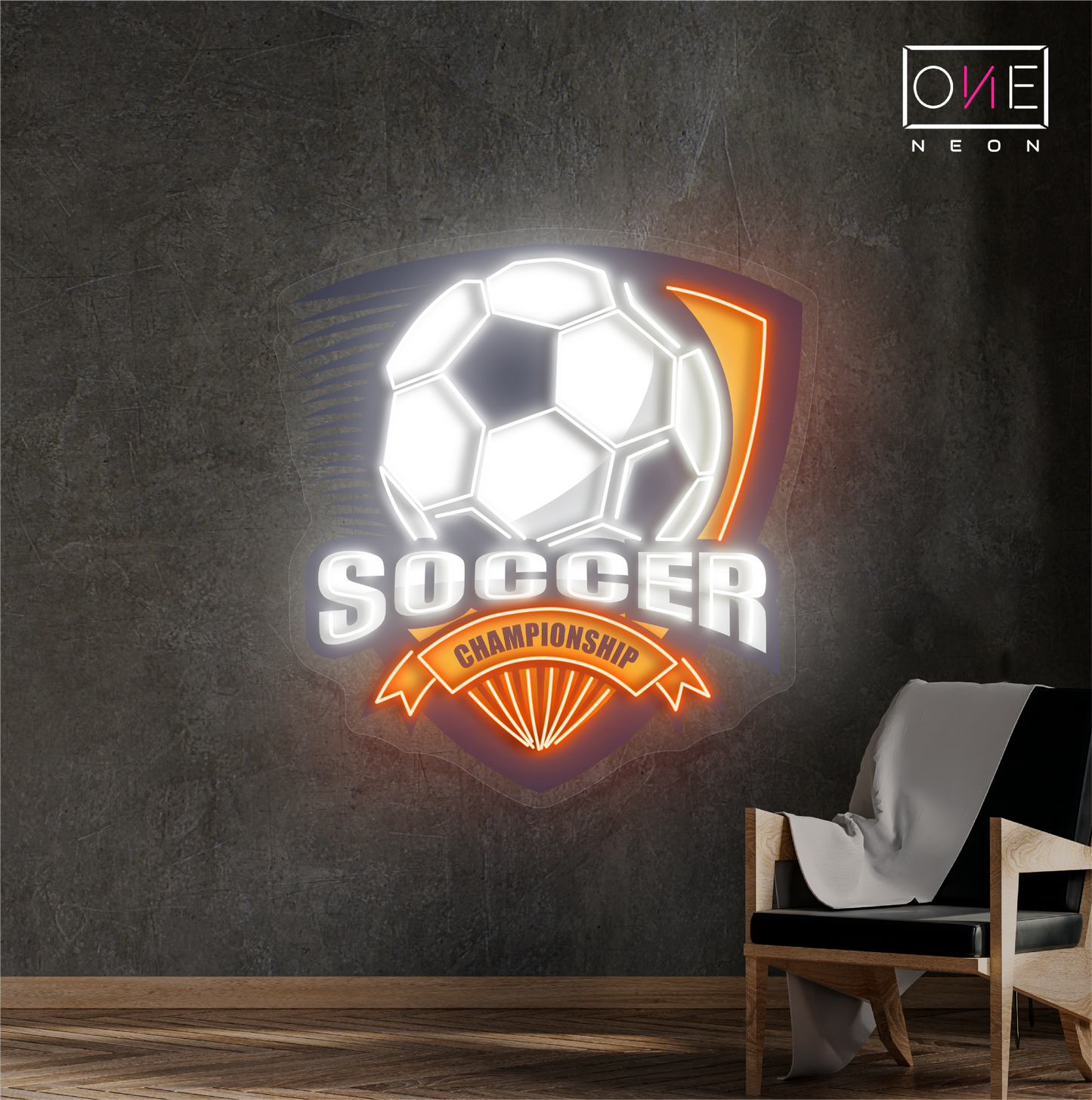 Enseigne néon LED pour œuvre d'art de championnat de football