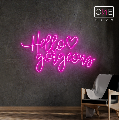 Enseigne néon LED Hello Gorgeous