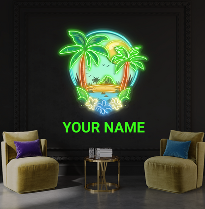 Enseigne Néon LED "Coucher de Soleil Tropical"