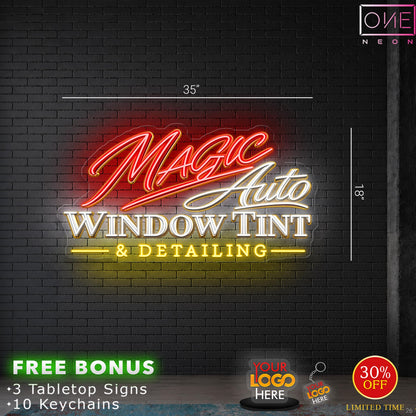 Magic Auto Window Tint | LED Neon Sign (2 signs)