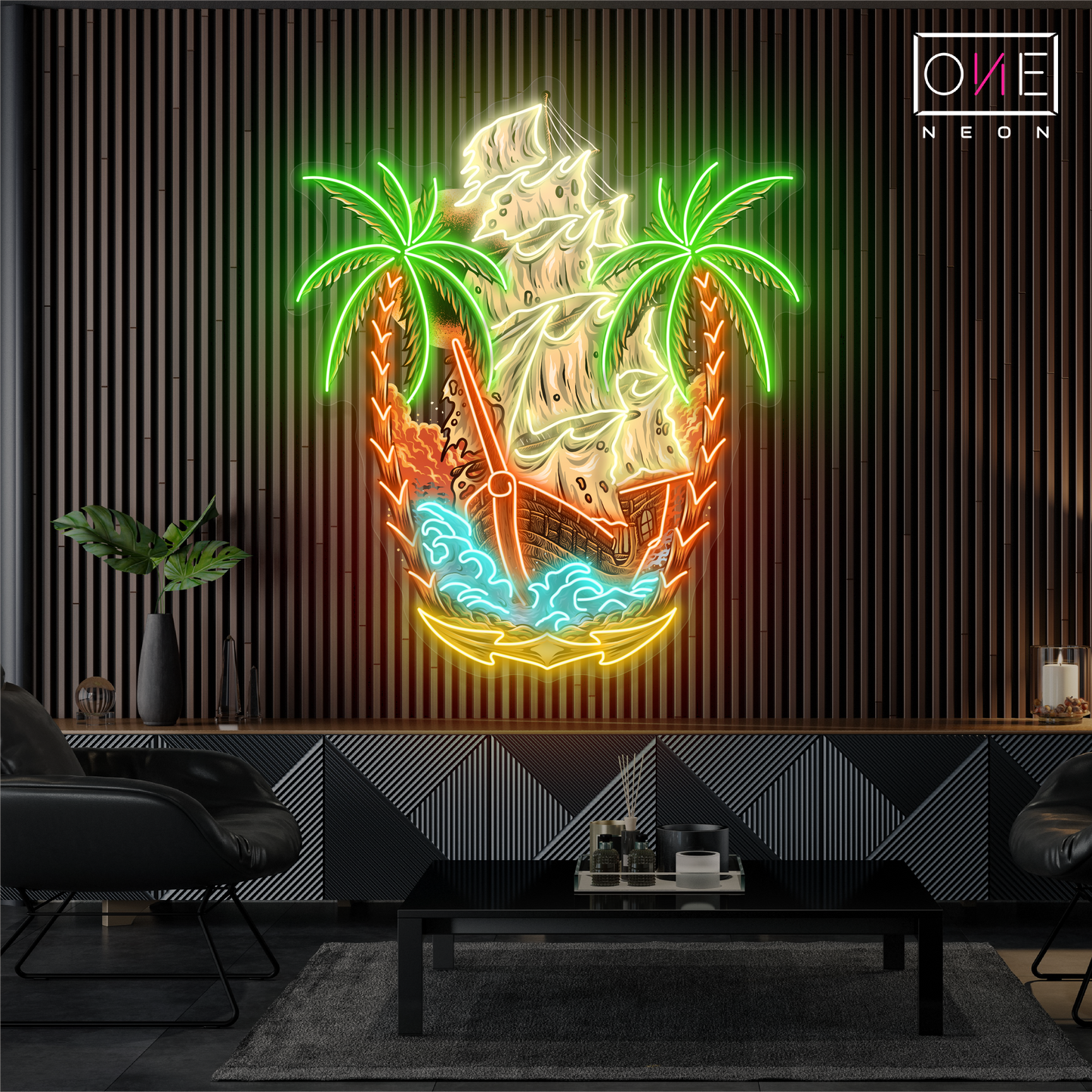 Enseigne lumineuse LED néon « Pirate Paradise »
