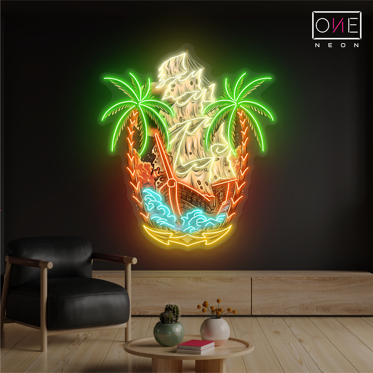 Enseigne lumineuse LED néon « Pirate Paradise »