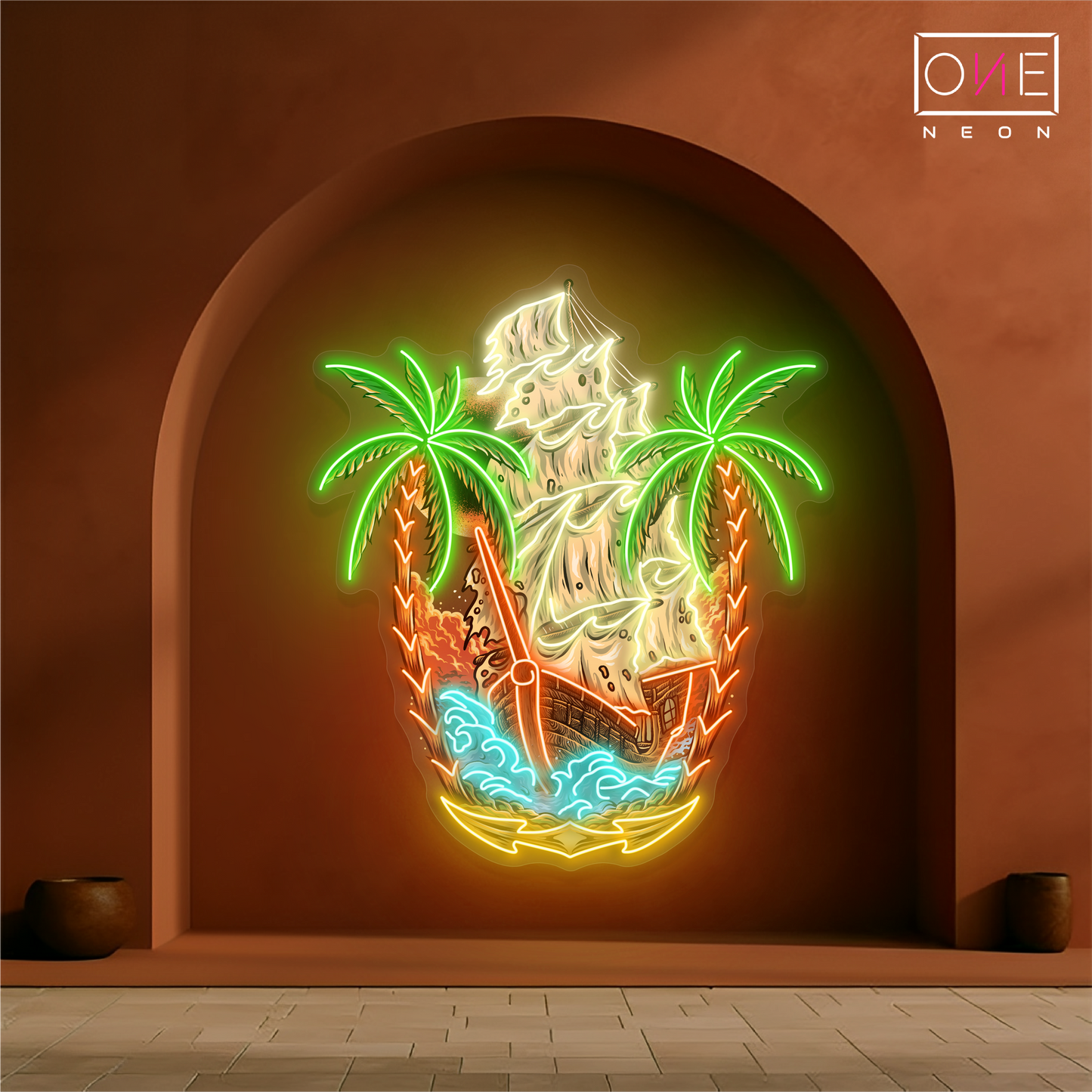 Enseigne lumineuse LED néon « Pirate Paradise »