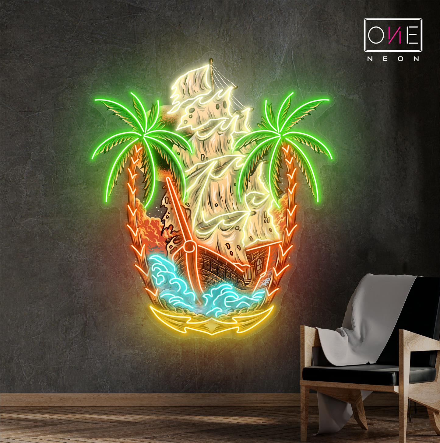 Enseigne lumineuse LED néon « Pirate Paradise »