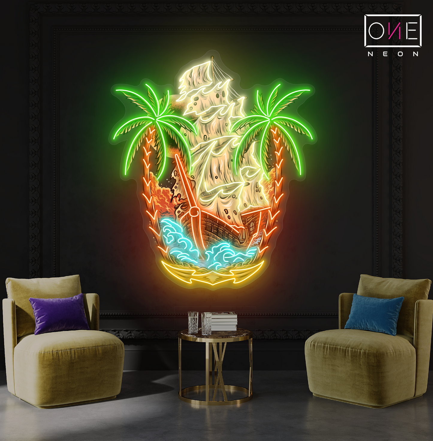 Enseigne lumineuse LED néon « Pirate Paradise »