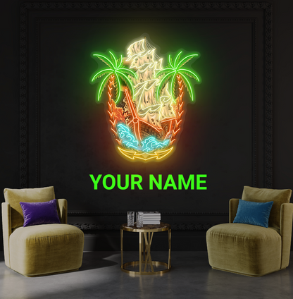 Enseigne lumineuse LED néon « Pirate Paradise »