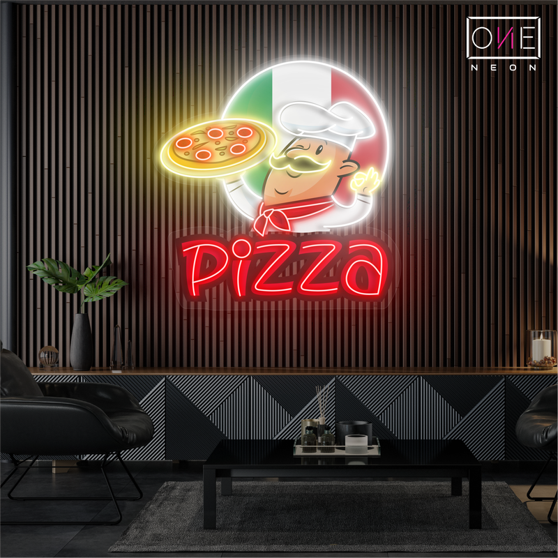 Enseigne lumineuse néon LED spéciale pizza du chef
