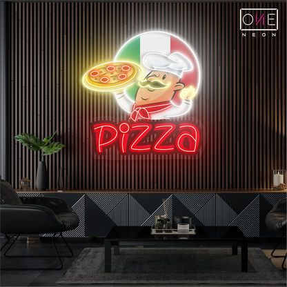 Enseigne lumineuse néon LED spéciale pizza du chef