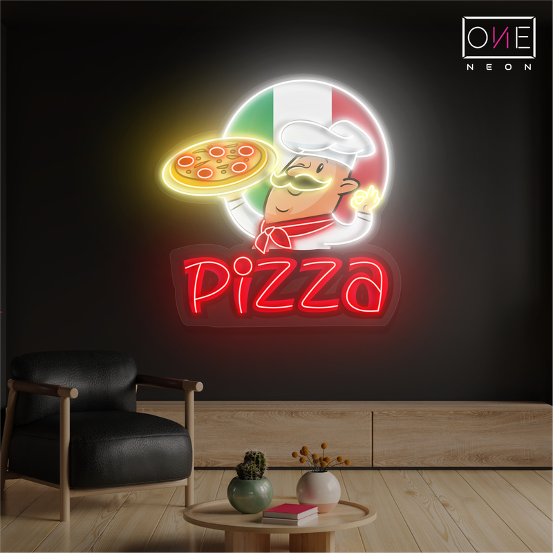 Enseigne lumineuse néon LED spéciale pizza du chef
