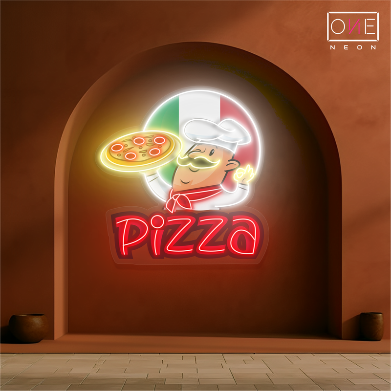 Enseigne lumineuse néon LED spéciale pizza du chef