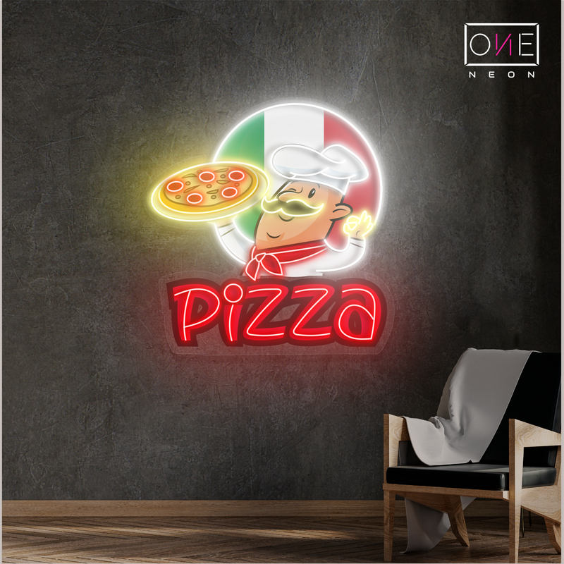 Enseigne lumineuse néon LED spéciale pizza du chef