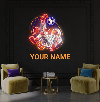 Enseigne néon LED Football Astronautique