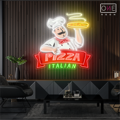 Enseigne LED néon de l'œuvre d'art italienne de la pizza