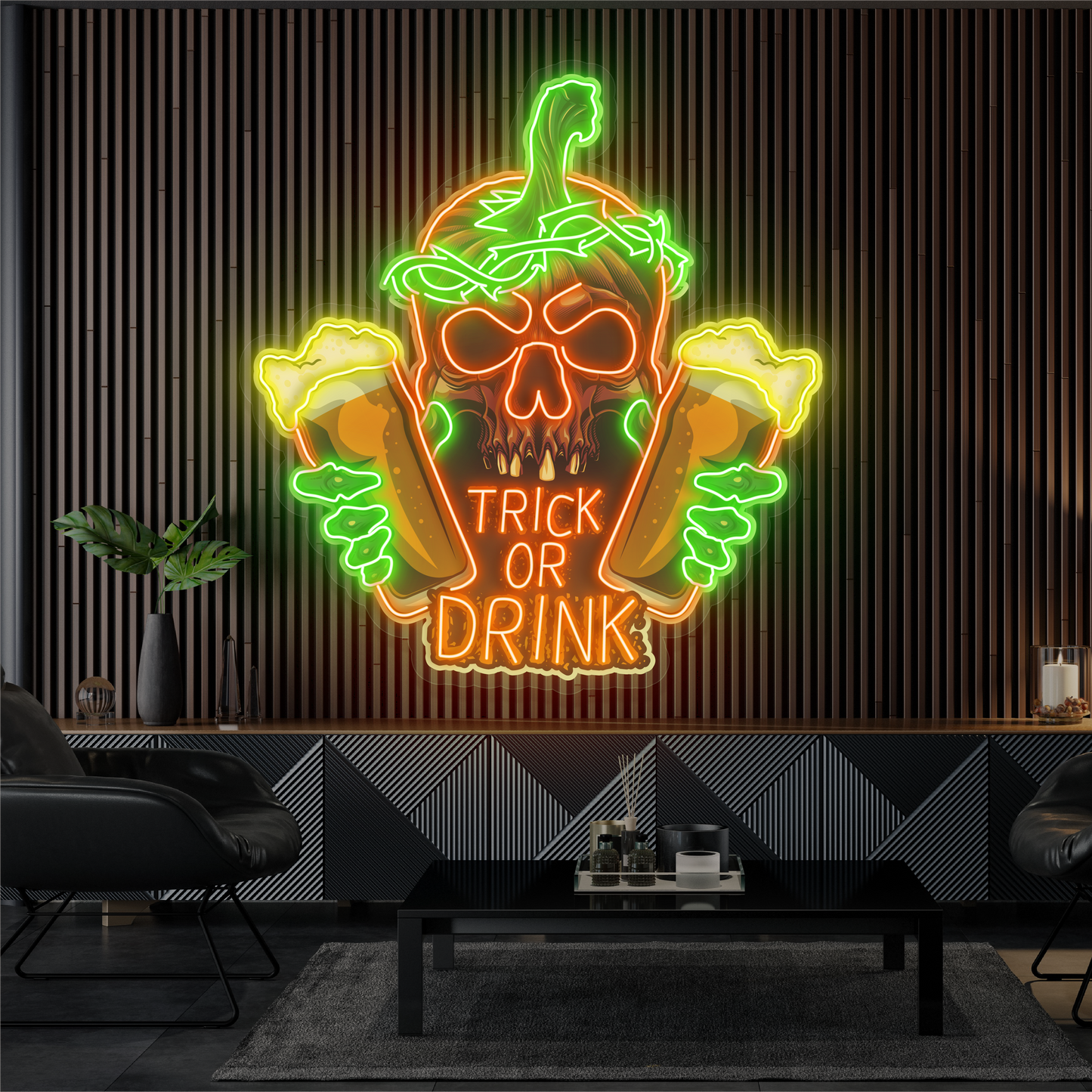 Enseigne néon LED "Trick Or Drink"