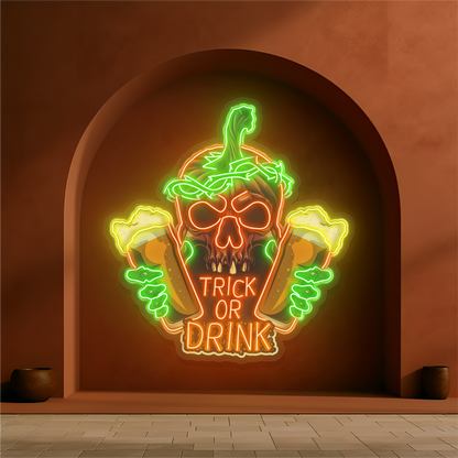 Enseigne néon LED "Trick Or Drink"
