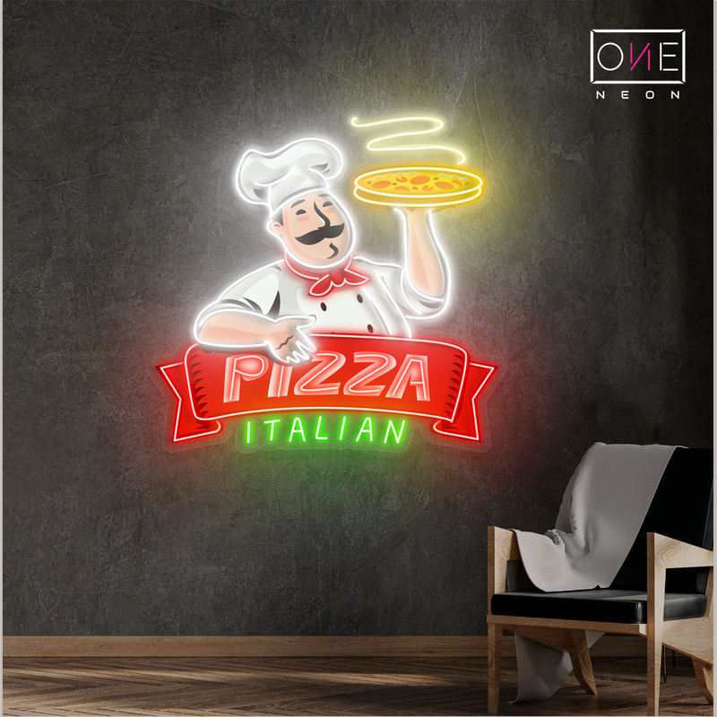 Enseigne LED néon de l'œuvre d'art italienne de la pizza