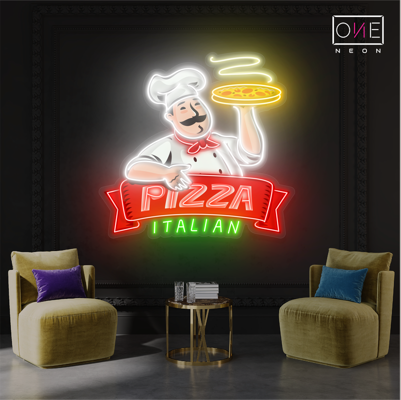 Enseigne LED néon de l'œuvre d'art italienne de la pizza