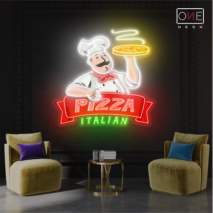 Enseigne LED néon de l'œuvre d'art italienne de la pizza