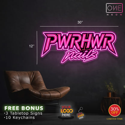 PWRHWR nails | LED Neon Sign