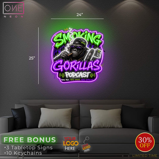 Smoking Gorillas podcast | LED Neon Sign