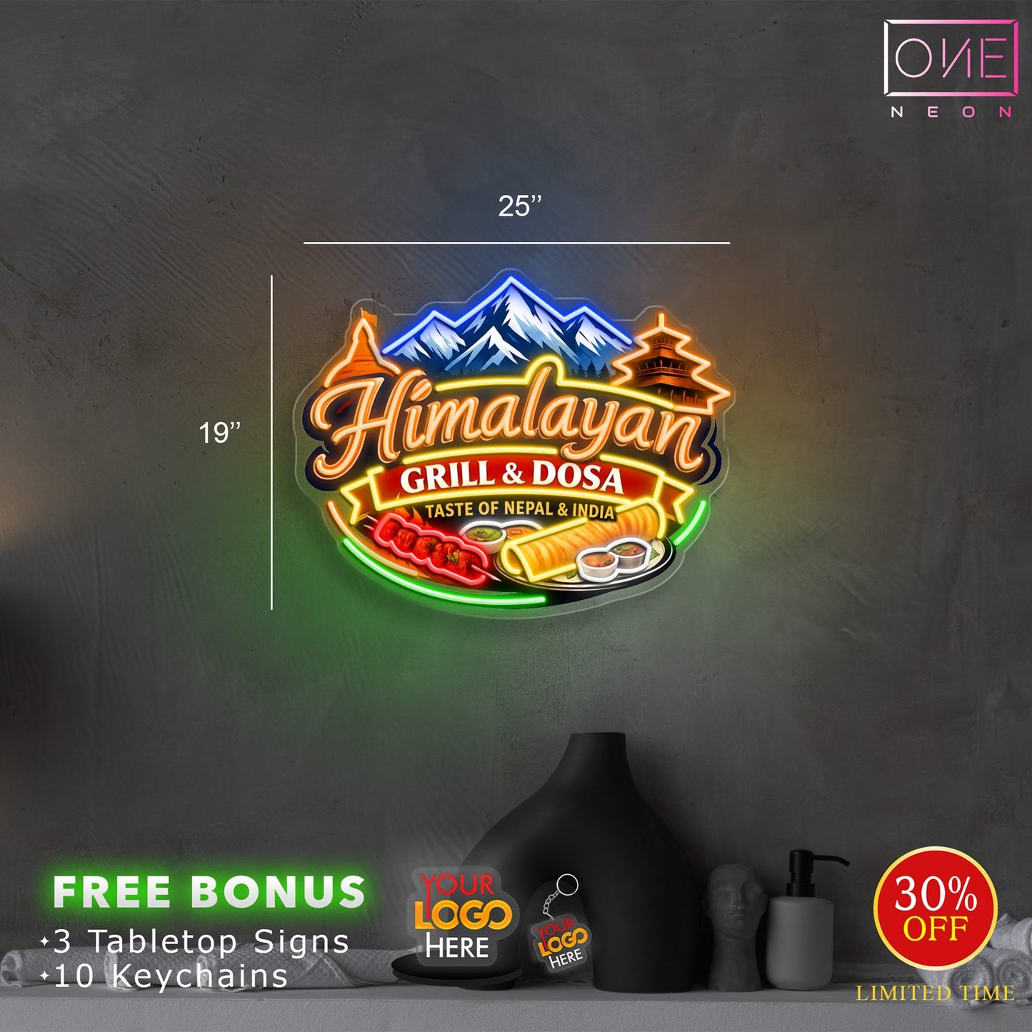 Himalayan GRILL & DOSA TASTE OF NEPAL & INDIA  | LED Neon Sign