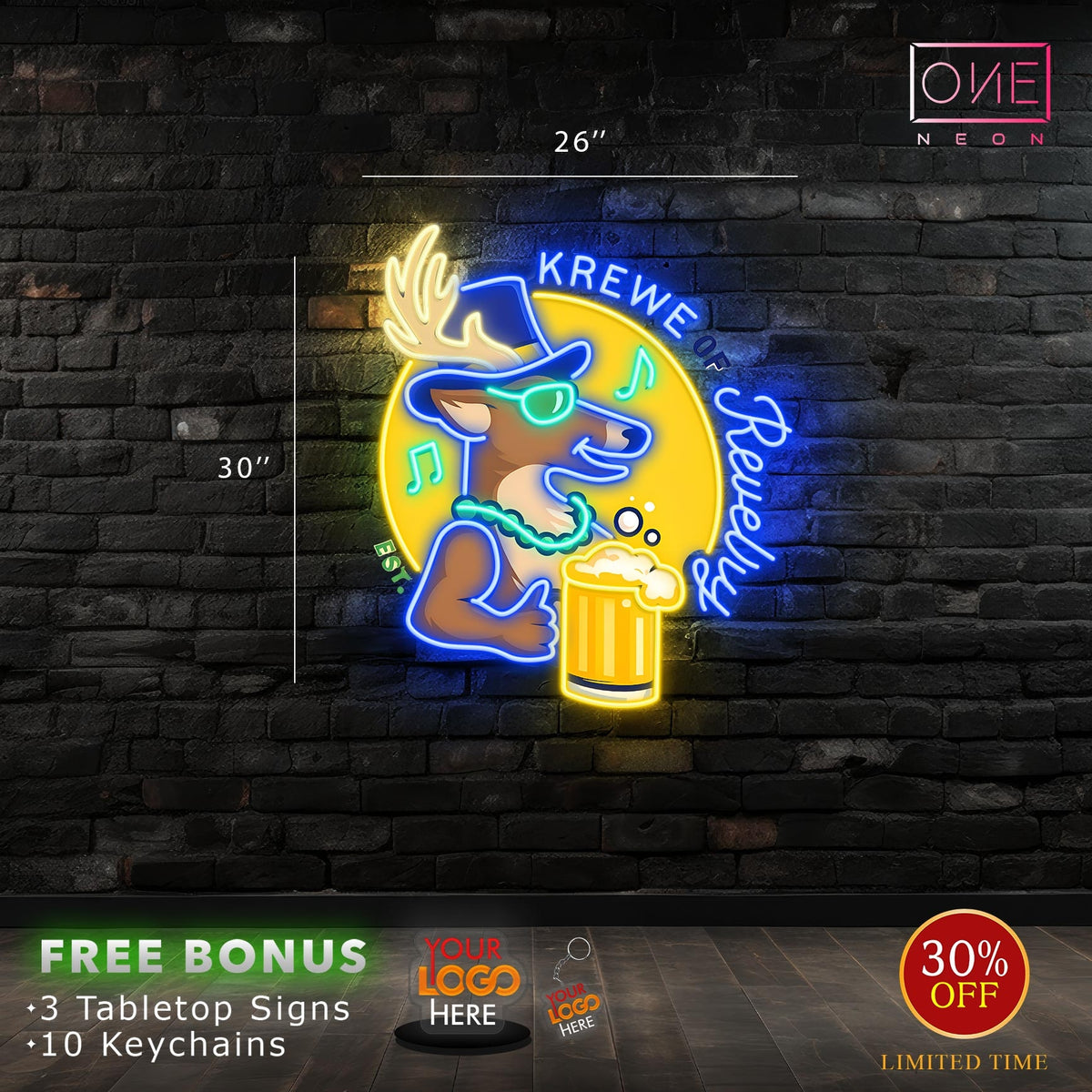 KREWE of Revelry | LED Neon Sign