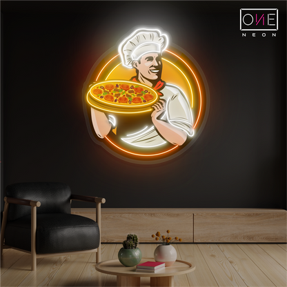 Enseigne LED lumineuse « Pizza du chef »