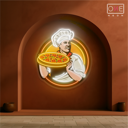 Enseigne LED lumineuse « Pizza du chef »