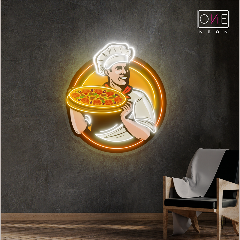 Enseigne LED lumineuse « Pizza du chef »