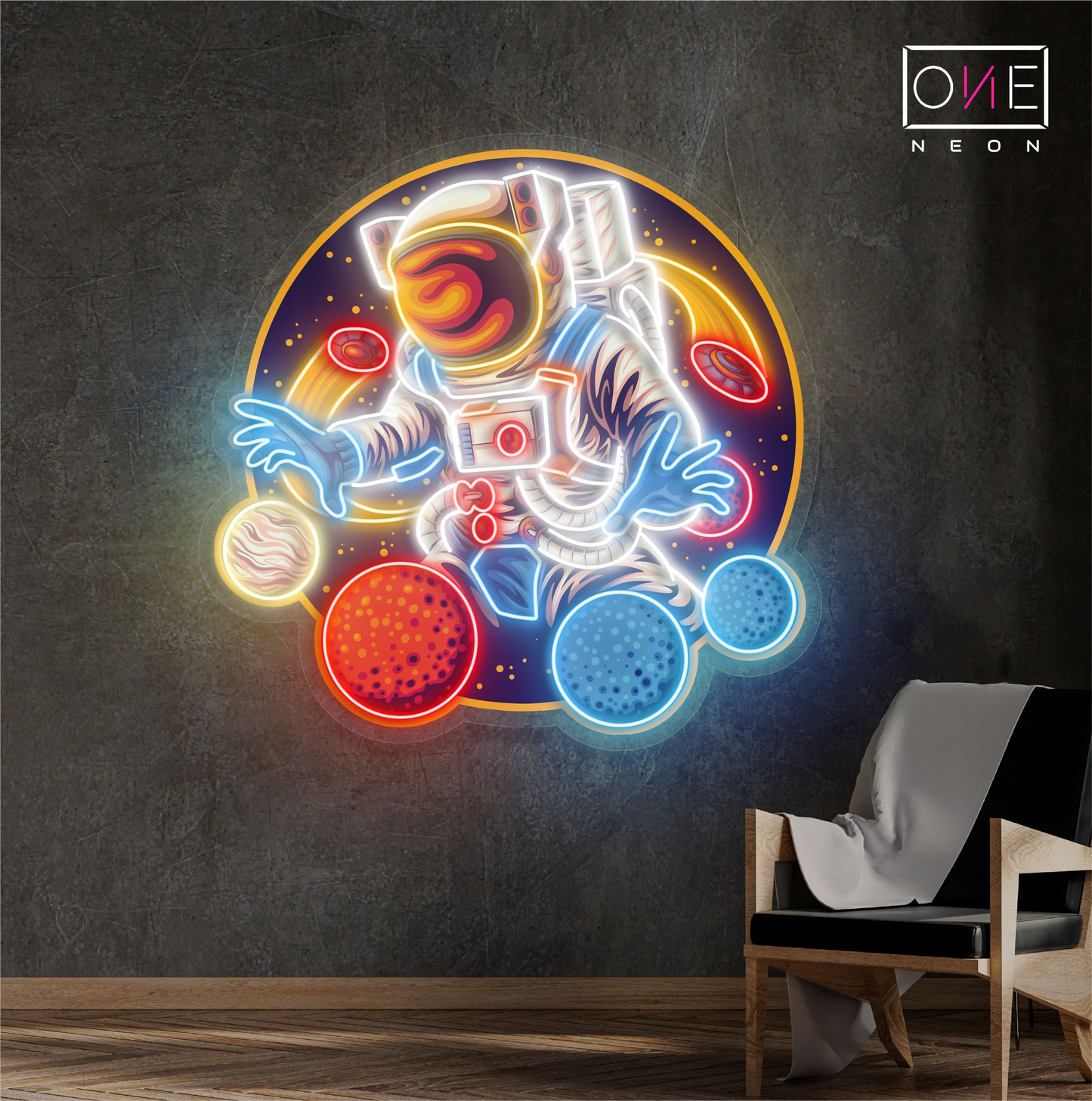 Enseigne néon LED Planet Juggler