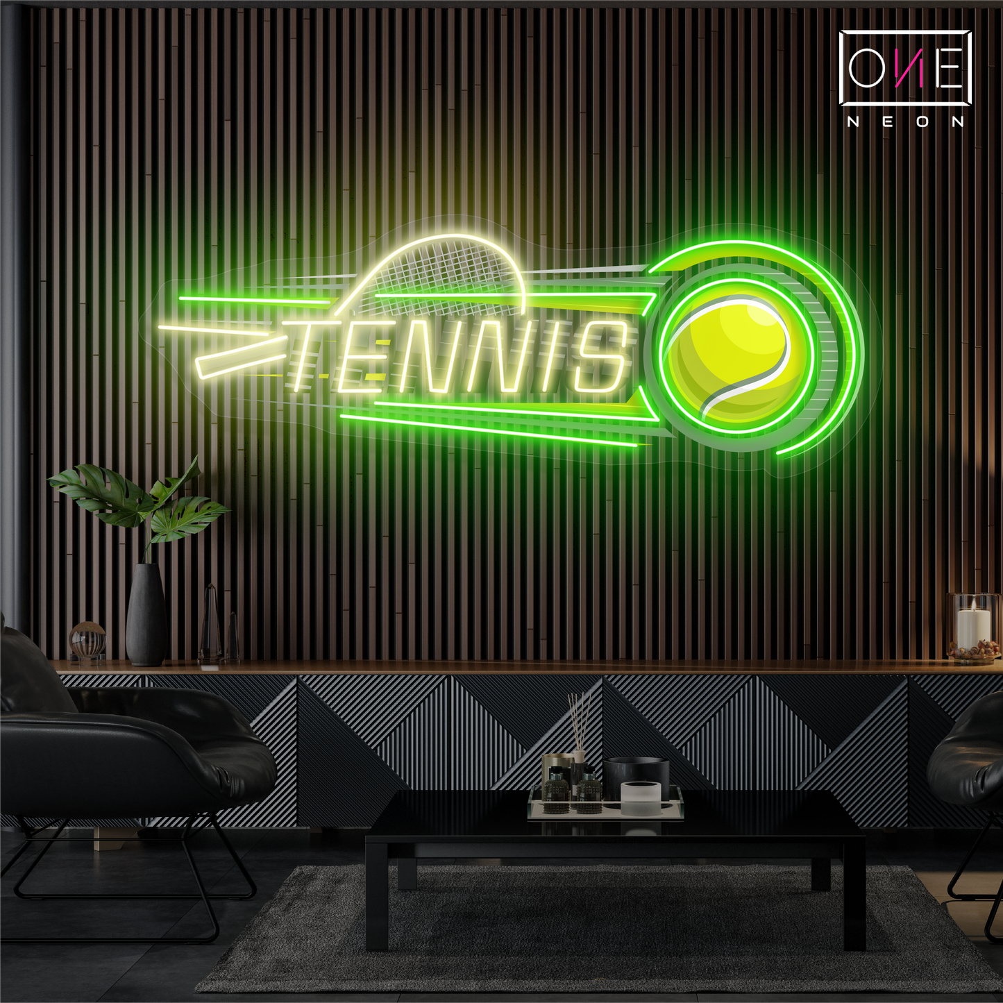 Enseigne néon LED murale Tennis Power