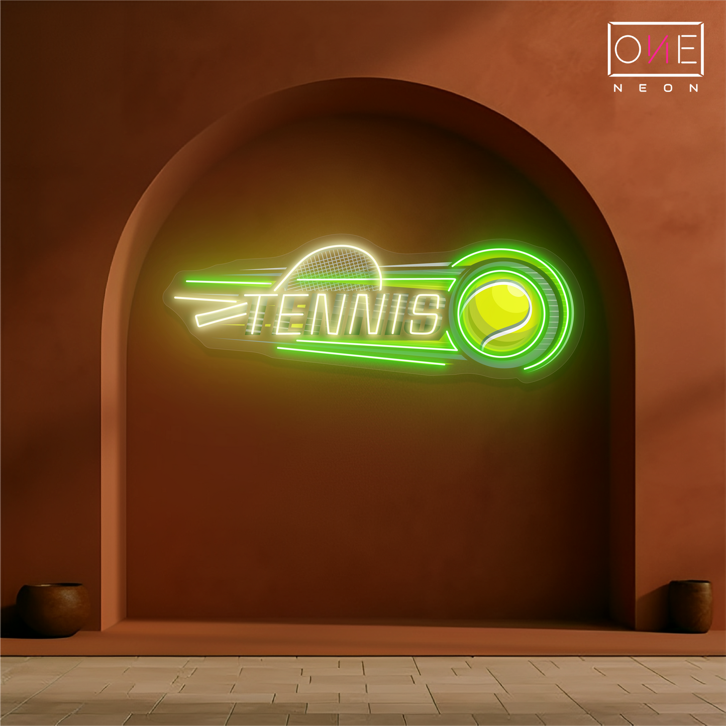 Enseigne néon LED murale Tennis Power