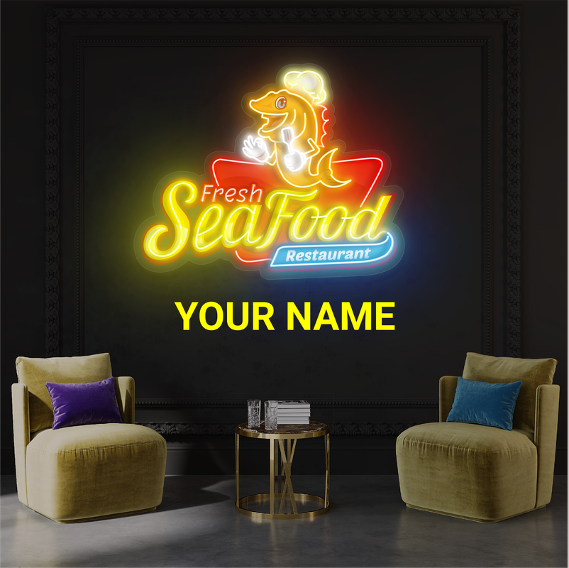 Enseigne lumineuse LED néon pour restaurant de fruits de mer