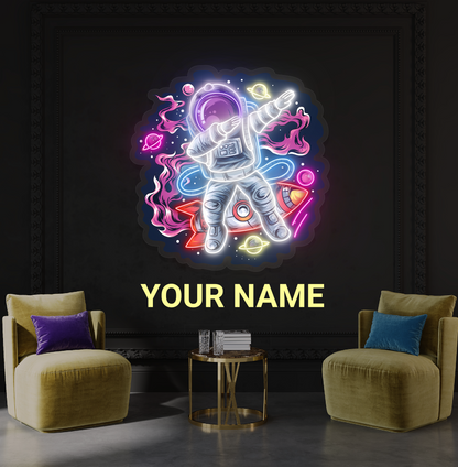 Enseigne Néon LED Artwork Astronaute Dabbing