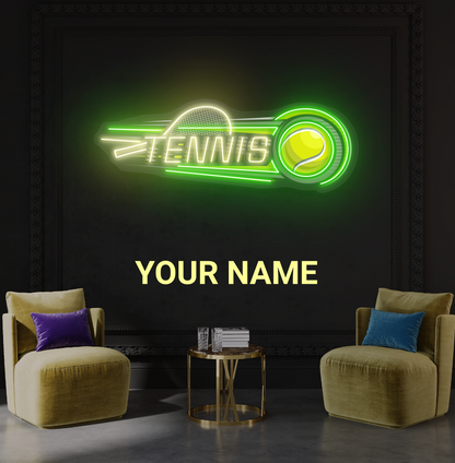 Enseigne néon LED murale Tennis Power