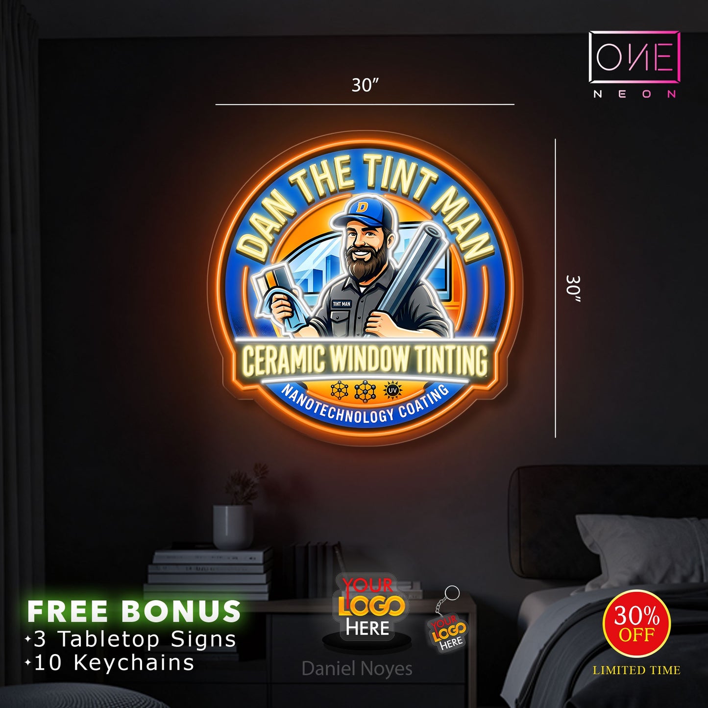 DAN THE TINT MAN & BIG KUNTRY TINTZ | LED Neon Sign (2 SIGNS)(WATERPOOF)