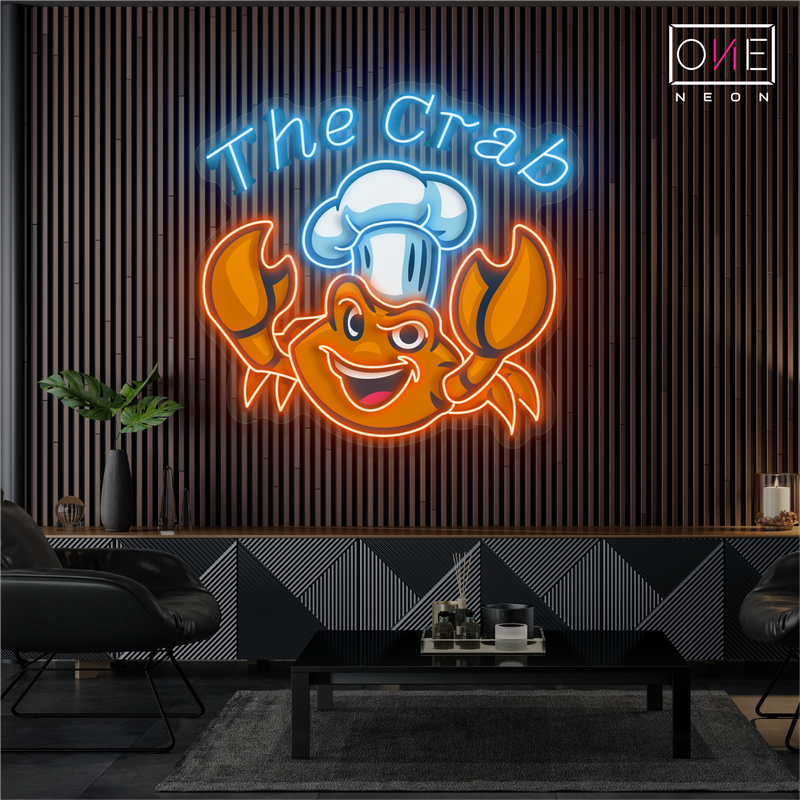Décoration Murale LED Néon Crabe Cuisine
