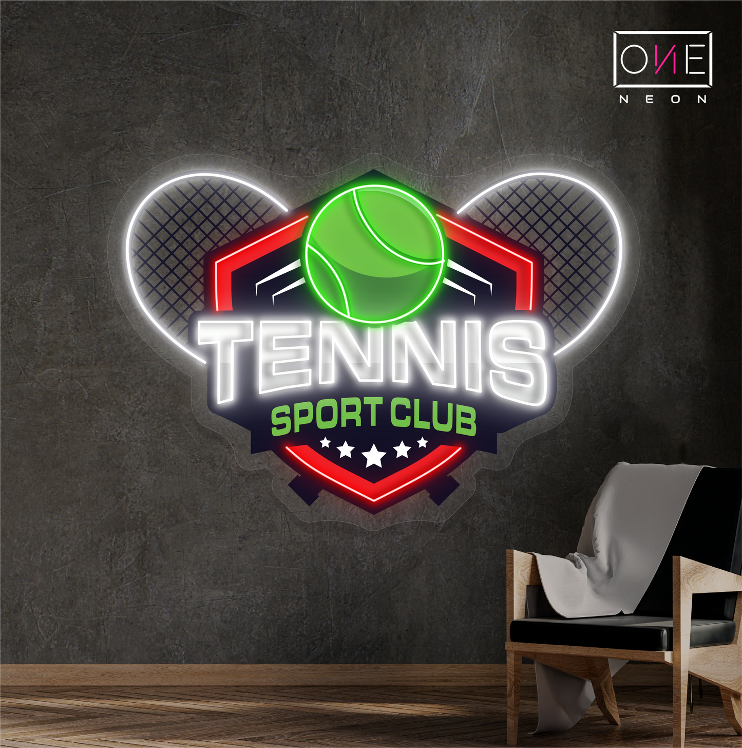 Enseigne lumineuse LED néon Club de tennis